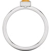 14k White Gold Citrine Bezel Ring, Size 7