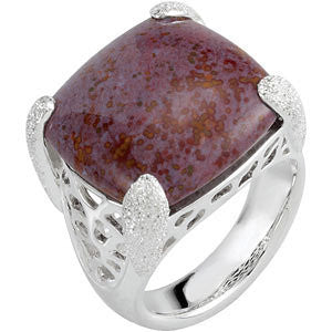 Sterling Silver Red Ocean Jasper Ring, Size 7 Sterling Silver Red Ocean Jasper Ring, Size 7