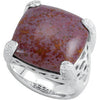 Sterling Silver Red Ocean Jasper Ring, Size 7 Sterling Silver Red Ocean Jasper Ring, Size 7