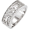 1/2 CTW Diamond Etruscan Inspired Anniversary Band in 14K White Gold (Size 6)