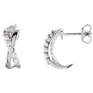 14k White Gold Criss Cross Earrings 14k White Gold Criss Cross Earrings
