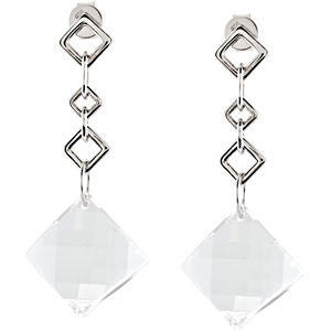 Sterling Silver White Quartz Earrings Sterling Silver White Quartz Earrings