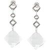 Pair of 15.00x15.00 mm Genuine White Quartz Earrings in Sterling Silver Pair of 15.00x15.00 mm Genuine White Quartz Earrings in Sterling Silver