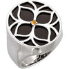 Genuine Onyx and Citrine Ring in Sterling Silver ( Size 7 ) Genuine Onyx and Citrine Ring in Sterling Silver ( Size 7 )