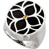Sterling Silver Onyx & Citrine Floral-Inspired Ring, Size 7 Sterling Silver Onyx & Citrine Floral-Inspired Ring, Size 7