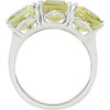 Sterling Silver Lime Quartz 3 Stone Ring, Size 7 Sterling Silver Lime Quartz 3 Stone Ring, Size 7