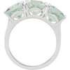 Sterling Silver Green Quartz 3 Stone Ring, Size 7 Sterling Silver Green Quartz 3 Stone Ring, Size 7