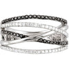 14k White Gold Criss Cross Ring, Size 7 14k White Gold Criss Cross Ring, Size 7