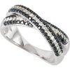 5/8 CTTW Black and White Diamond Anniversary Band in 14k White Gold ( Size 7 )