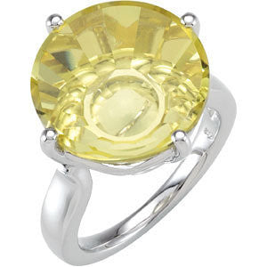 Sterling Silver Lime Quartz Ring, Size 7 Sterling Silver Lime Quartz Ring, Size 7
