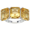 Sterling Silver Yellow Quartz 3-Stone Ring, Size 7 Sterling Silver Yellow Quartz 3-Stone Ring, Size 7