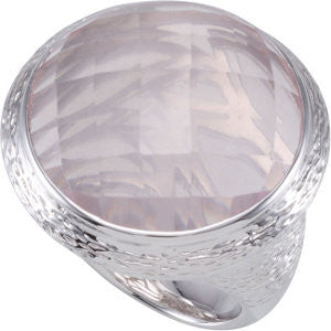 Sterling Silver Gemstone Bark Design Ring, Size 7 Sterling Silver Gemstone Bark Design Ring, Size 7