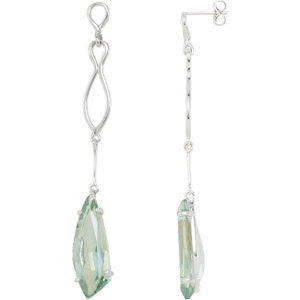 Sterling Silver Green Quartz Earrings Sterling Silver Green Quartz Earrings