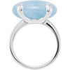 Sterling Silver Horizontal Cabochon Milky Aquamarine Ring, Size 6 Sterling Silver Horizontal Cabochon Milky Aquamarine Ring, Size 6