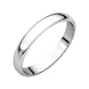 Sterling Silver 3mm Light Half Round Band, Size 7.5