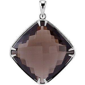 Sterling Silver 20x20mm Smoky Quartz Pendant Sterling Silver 20x20mm Smoky Quartz Pendant