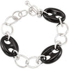 Sterling Silver Onyx Marine Link 8-Inch Bracelet Sterling Silver Onyx Marine Link 8-Inch Bracelet