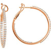 Pair of 1 1/3 CTTW Diamond Inside/Outside Hoop Earrings in 14k Rose Gold