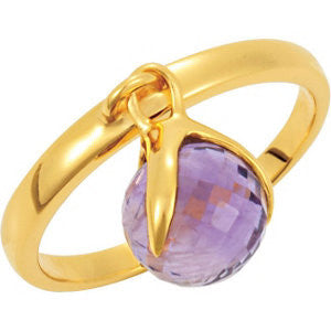 18k Yellow Gold Vermeil Amethyst Ring Size 7 18k Yellow Gold Vermeil Amethyst Ring Size 7