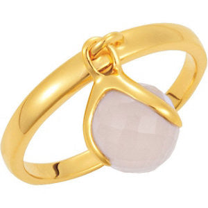 18k Yellow Gold Vermeil Rose Chalcedony Ring Size 6 18k Yellow Gold Vermeil Rose Chalcedony Ring Size 6