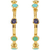 Sterling Silver Multi-Gemstone Hoop Earrings Sterling Silver Multi-Gemstone Hoop Earrings