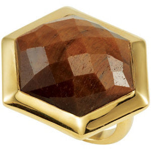 18k Yellow Gold Vermeil Tigers Eye Ring Size 7 18k Yellow Gold Vermeil Tigers Eye Ring Size 7