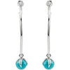 Sterling Silver 50mm Hoop Earrings with 10mm Turquoise Dangle Sterling Silver 50mm Hoop Earrings with 10mm Turquoise Dangle