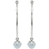 Sterling Silver 50mm Hoop Earrings with 10mm Chalcedony Dangle Sterling Silver 50mm Hoop Earrings with 10mm Chalcedony Dangle