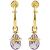 18K Yellow Gold Vermeil Amethyst Hoop Earrings 18K Yellow Gold Vermeil Amethyst Hoop Earrings