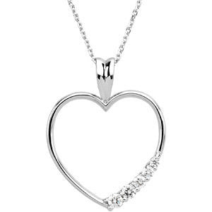 14k Yellow Gold Journey Diamond Heart Necklace 14k Yellow Gold Journey Diamond Heart Necklace