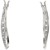 14k White Gold Diamond Hoop Earrings 14k White Gold Diamond Hoop Earrings