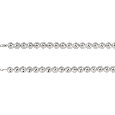 Sterling Silver 14mm Bead 8" Chain