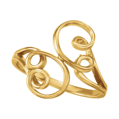10k Yellow Gold Freeform Ring, Size 7 10k Yellow Gold Freeform Ring, Size 7
