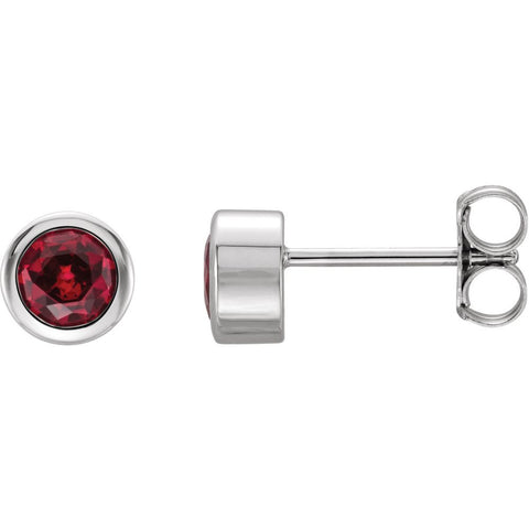 Sterling Silver Imitation Ruby Earrings Sterling Silver Imitation Ruby Earrings