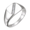 Men's Accented Ring in 14k White Gold, Size 11
