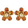 14k Yellow Gold Imitation "November" Youth Birthstone Flower Inverness Piercing Earrings