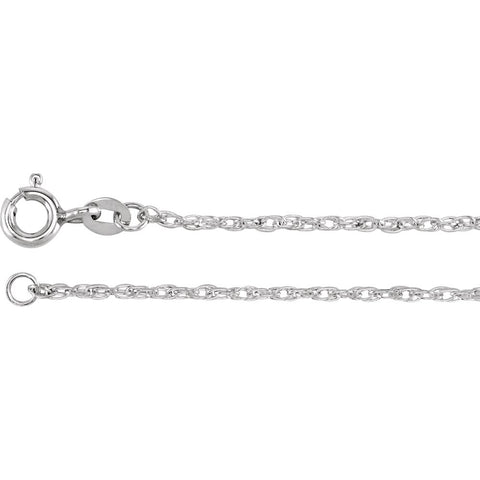 Sterling Silver 1.25mm Rope 16" Chain Sterling Silver 1.25mm Rope 16" Chain