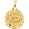 14K Yellow Gold 15mm Round Mazel Good Luck Medal 14K Yellow Gold 15mm Round Mazel Good Luck Medal