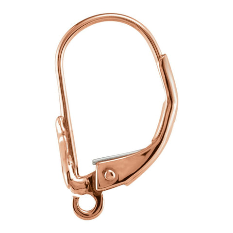 18K Rose Gold Lever Back Earring with Open Ring 18K Rose Gold Lever Back Earring with Open Ring