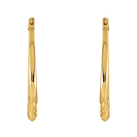 14k Yellow Gold Crescent Hoop Earrings
