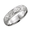 14K White Gold 6mm Hand-Engraved Band Size 7 14K White Gold 6mm Hand-Engraved Band Size 7
