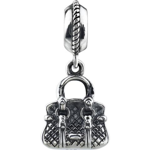 Sterling Silver 14.5x11mm Kera Purse Charm Sterling Silver 14.5x11mm Kera Purse Charm
