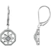 Pair of 0.04 CTTW Diamond Fashion Lever Back Earrings in Sterling Silver