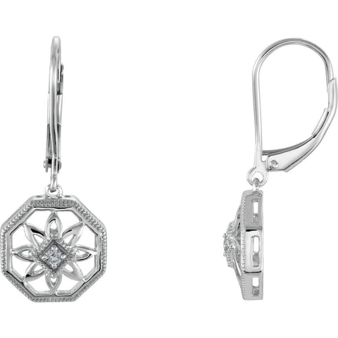 14k White Gold .04 CTW Diamond Lever Back Earrings 14k White Gold .04 CTW Diamond Lever Back Earrings