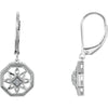 Pair of 0.04 CTTW Diamond Fashion Lever Back Earrings in 14k White Gold Pair of 0.04 CTTW Diamond Fashion Lever Back Earrings in 14k White Gold
