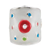 Sterling Silver 11x12mm White Cupcake Enameled Bead Sterling Silver 11x12mm White Cupcake Enameled Bead