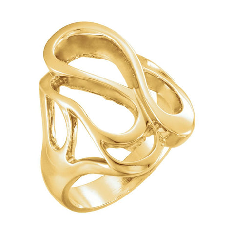 14k Yellow Gold Freeform Ring, Size 6 14k Yellow Gold Freeform Ring, Size 6