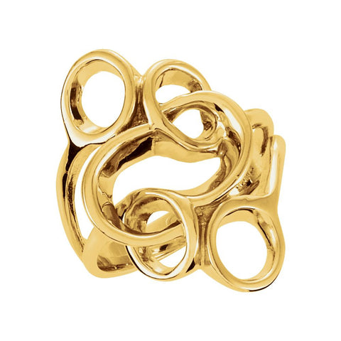 14k Yellow Gold Freeform Ring, Size 6 14k Yellow Gold Freeform Ring, Size 6