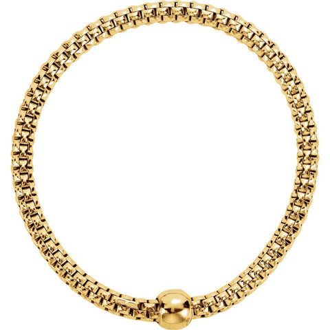 Sterling Silver Yellow Gold Plated 4.3mm Woven Stretch Bracelet Sterling Silver Yellow Gold Plated 4.3mm Woven Stretch Bracelet