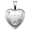 Heart Locket with Cross in Sterling Silver